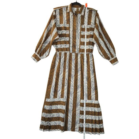 Vtg Marina de Rosa Women M Silk Blend Dress Paisley Acadamia Career Lightweight - Picture 12 of 16